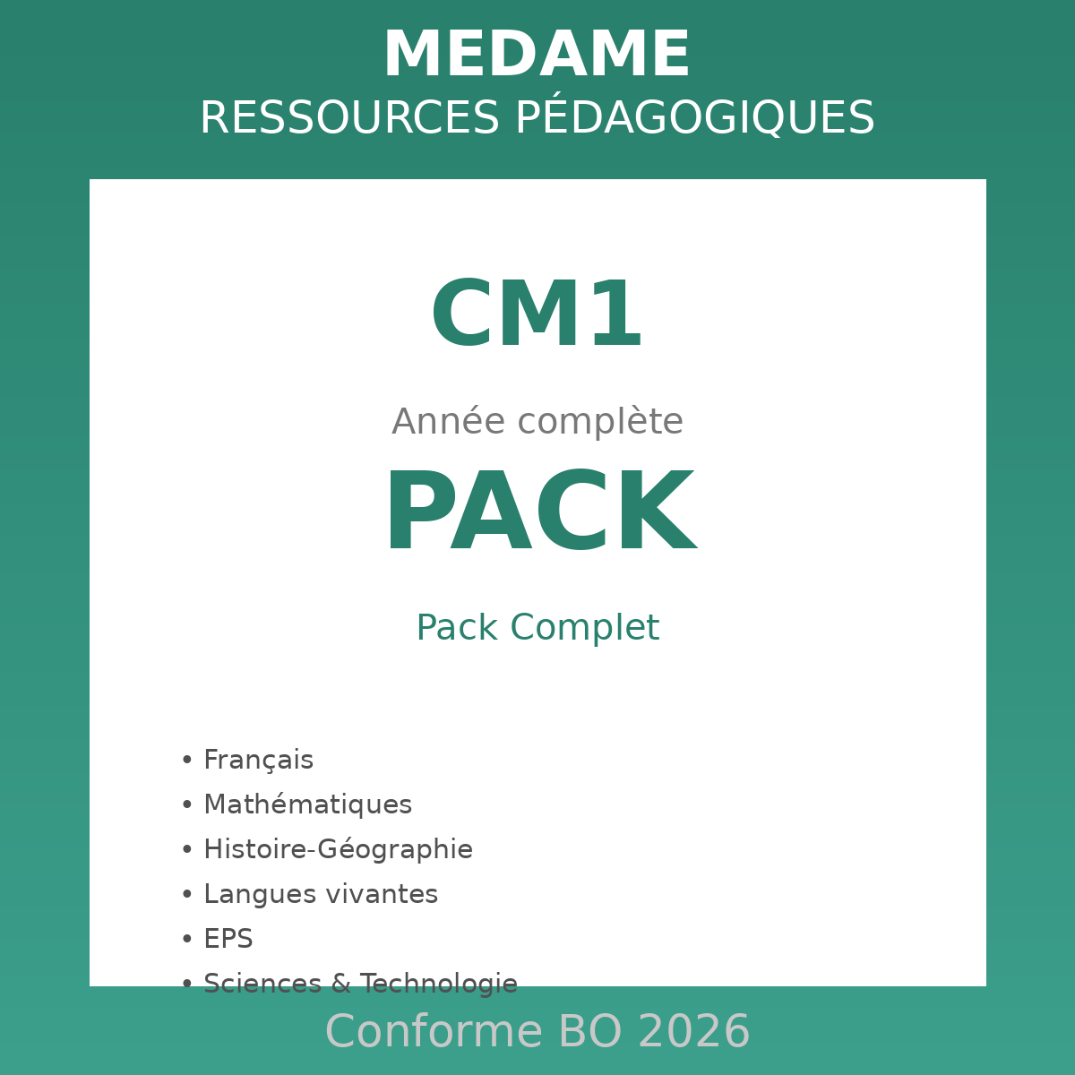 Cours Moyen 1 - PACK - Année complète