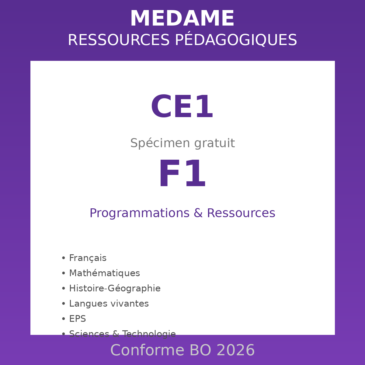 CE1 - Spécimen F1