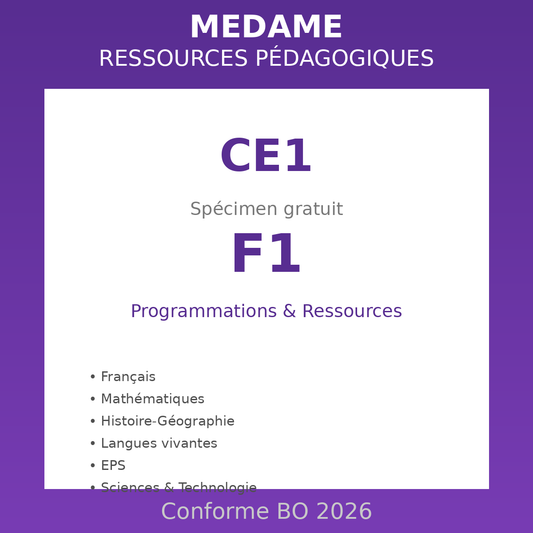 CE1 - Spécimen F1