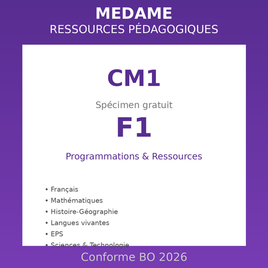 CM1 - Spécimen F1