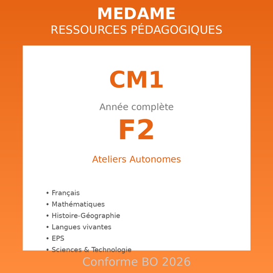 Cours Moyen 1 - F2 - Année complète