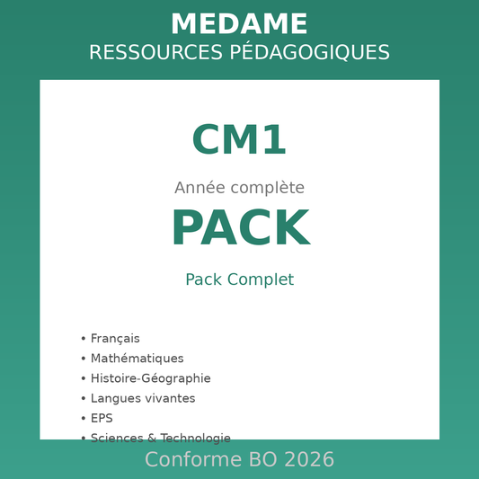 Cours Moyen 1 - PACK - Année complète