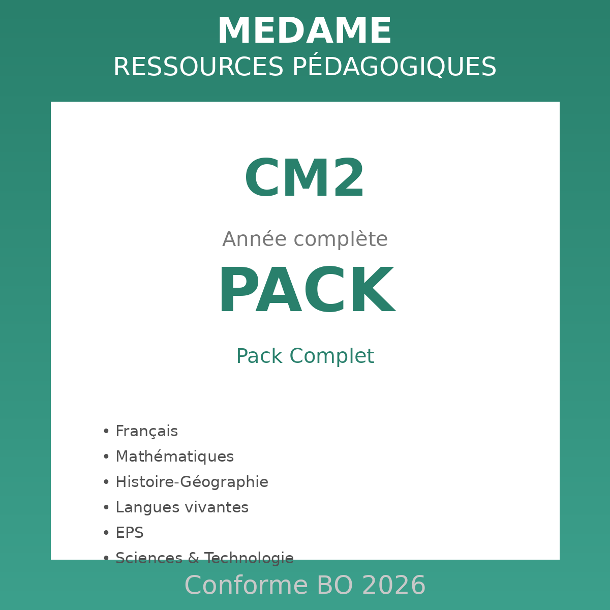 CM2 - PACK - Année complète