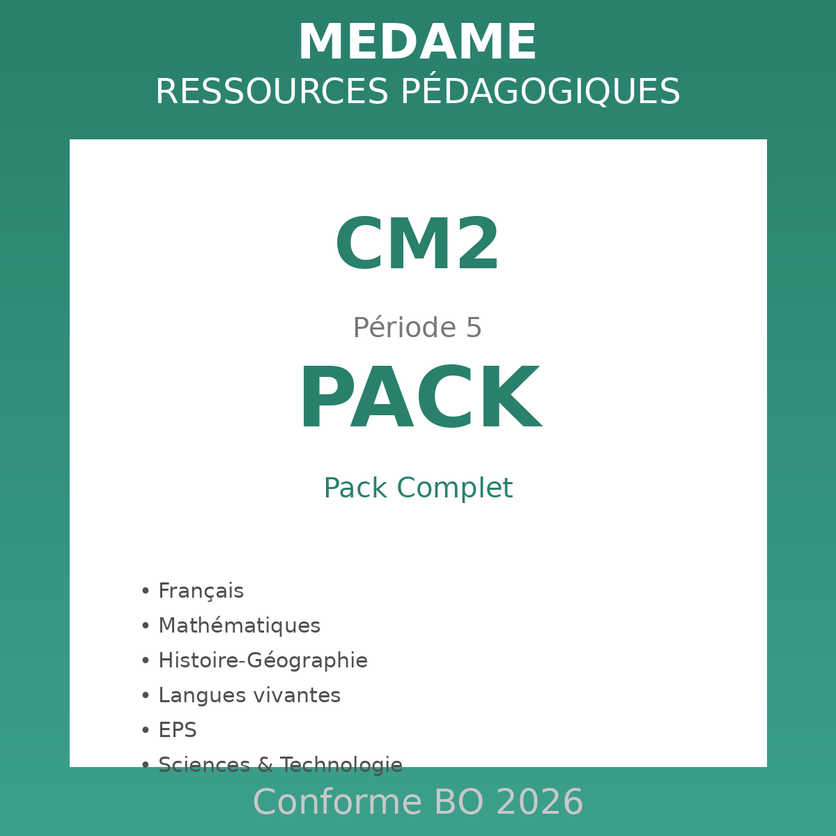 CM2 - PACK - Période 5