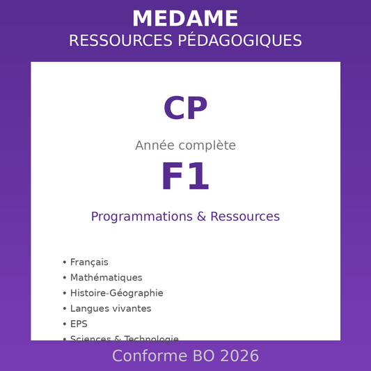 Cours Préparatoire - F1 - Année complète