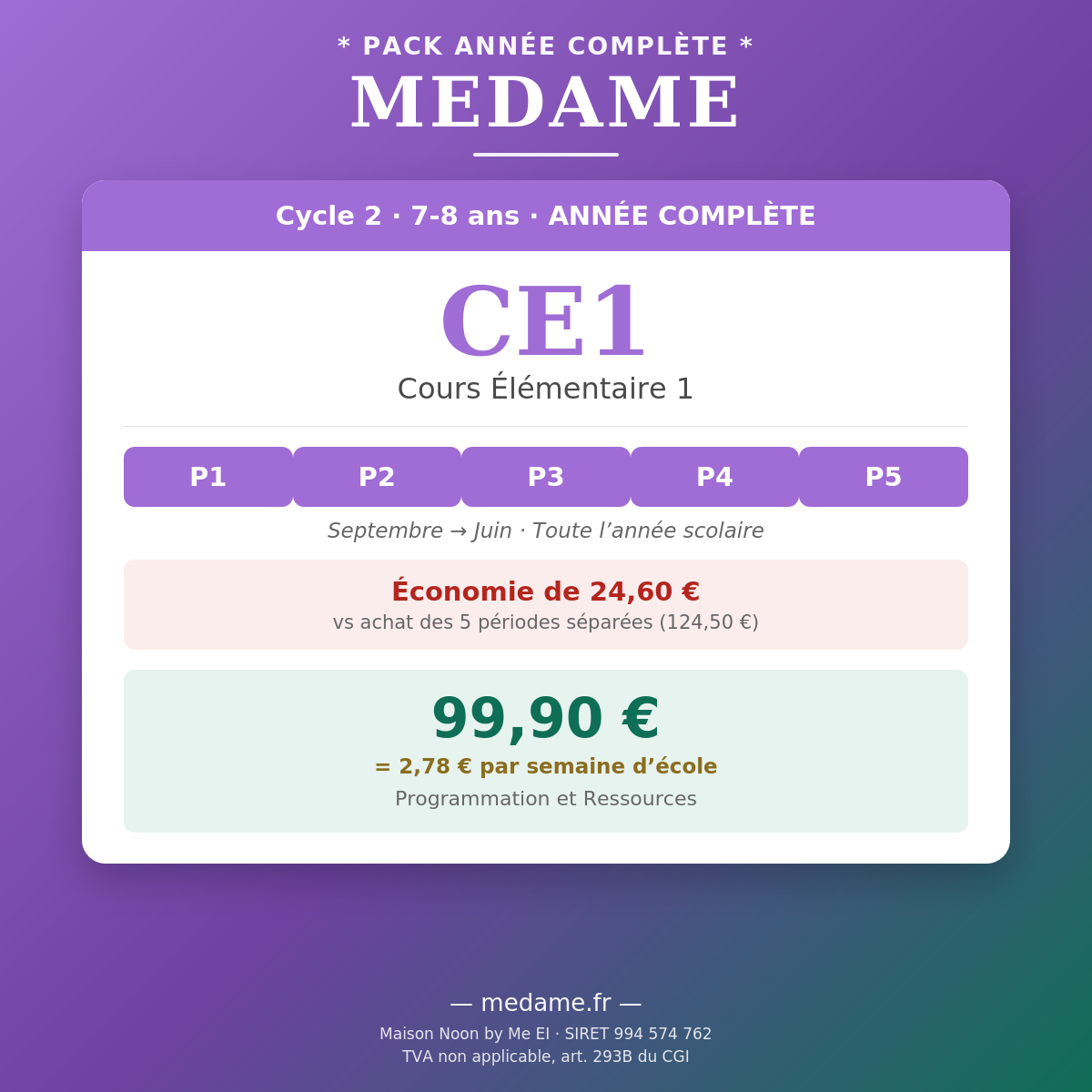 CE1 — Fichier 1 — Programmation et Ressources — Année complète