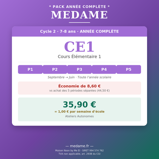 CE1 — Fichier 2 — Ateliers Autonomes — Année complète