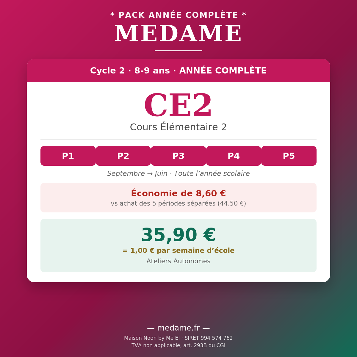CE2 — Fichier 2 — Ateliers Autonomes — Année complète