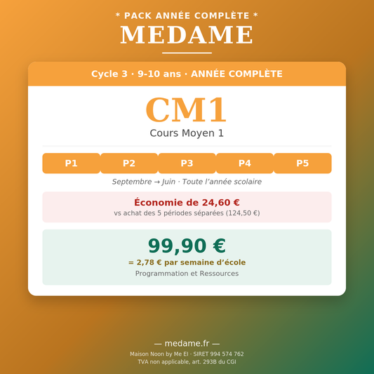 CM1 — Fichier 1 — Programmation et Ressources — Année complète