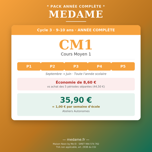 CM1 — Fichier 2 — Ateliers Autonomes — Année complète