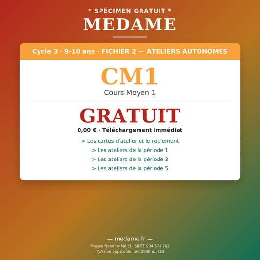 CM1 — Spécimen gratuit — Fichier 2 — Ateliers Autonomes
