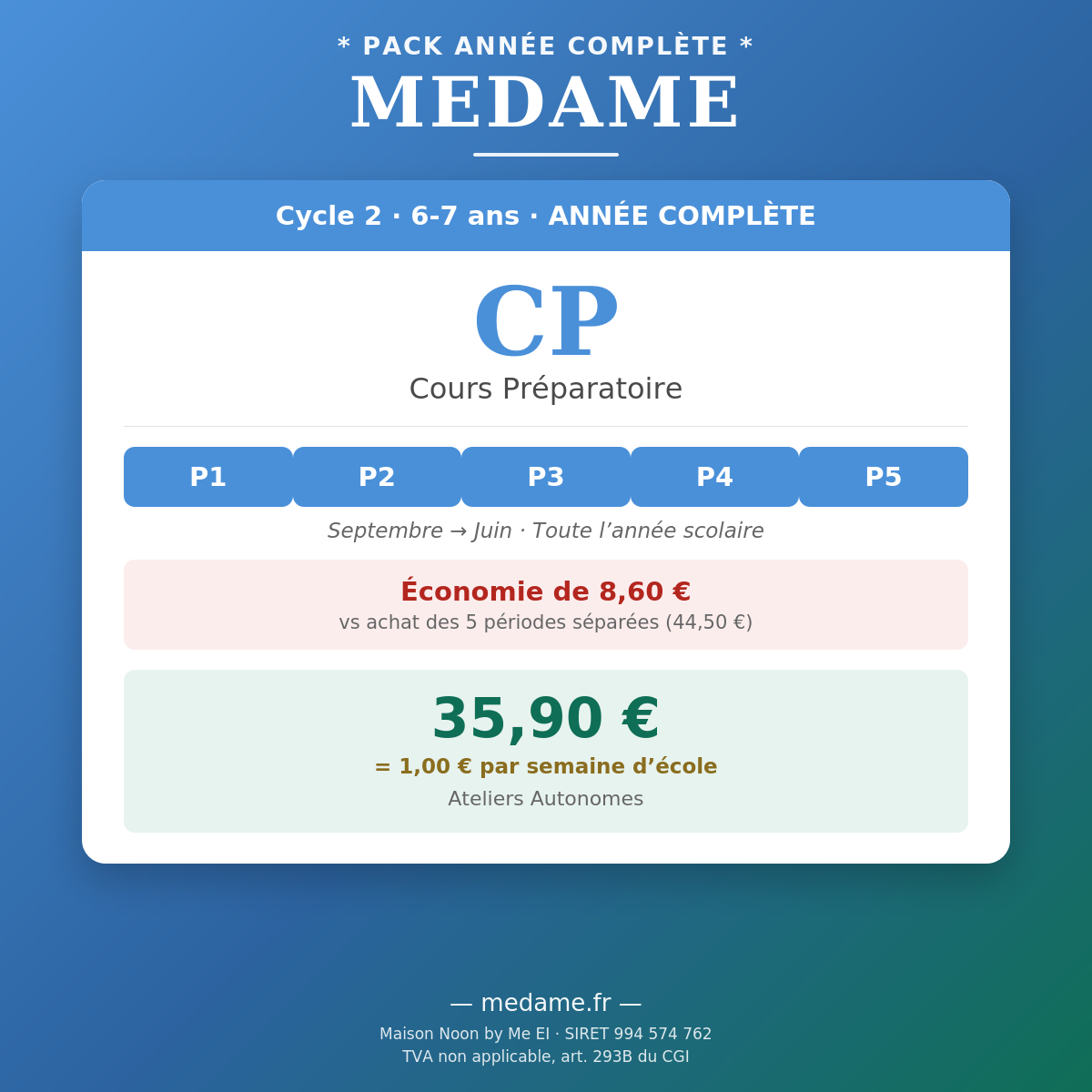 Cours Préparatoire — Fichier 2 — Ateliers Autonomes — Année complète
