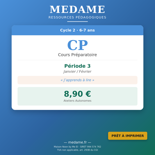 Cours Préparatoire — Fichier 2 — Ateliers Autonomes — Période 3 (Janvier-Février)