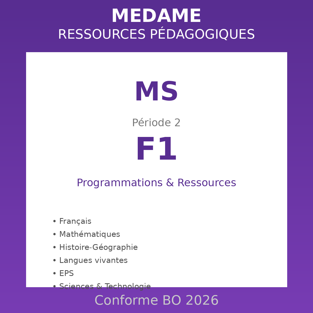 MS - F1 - Période 2