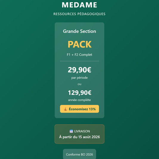 Grande Section - PACK - Période 1