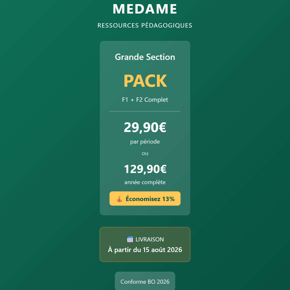Grande Section - PACK - Période 2