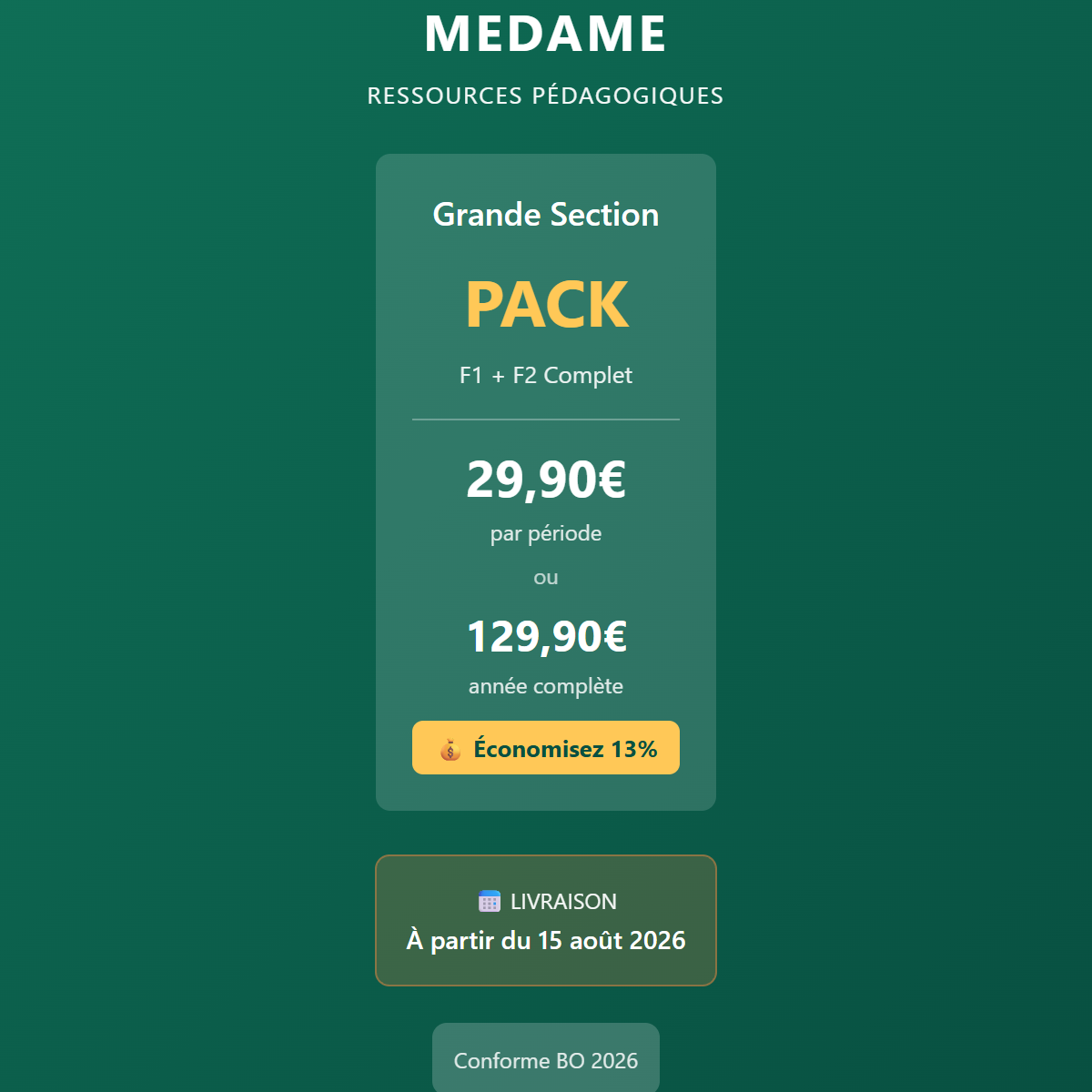 Grande Section - PACK - Période 3