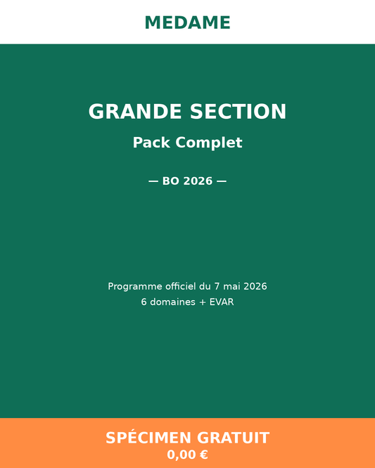 Grande Section — Spécimen gratuit — Pack Complet — Fichier 1 + Fichier 2