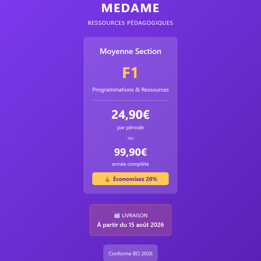 Moyenne Section - F1 - Année complète