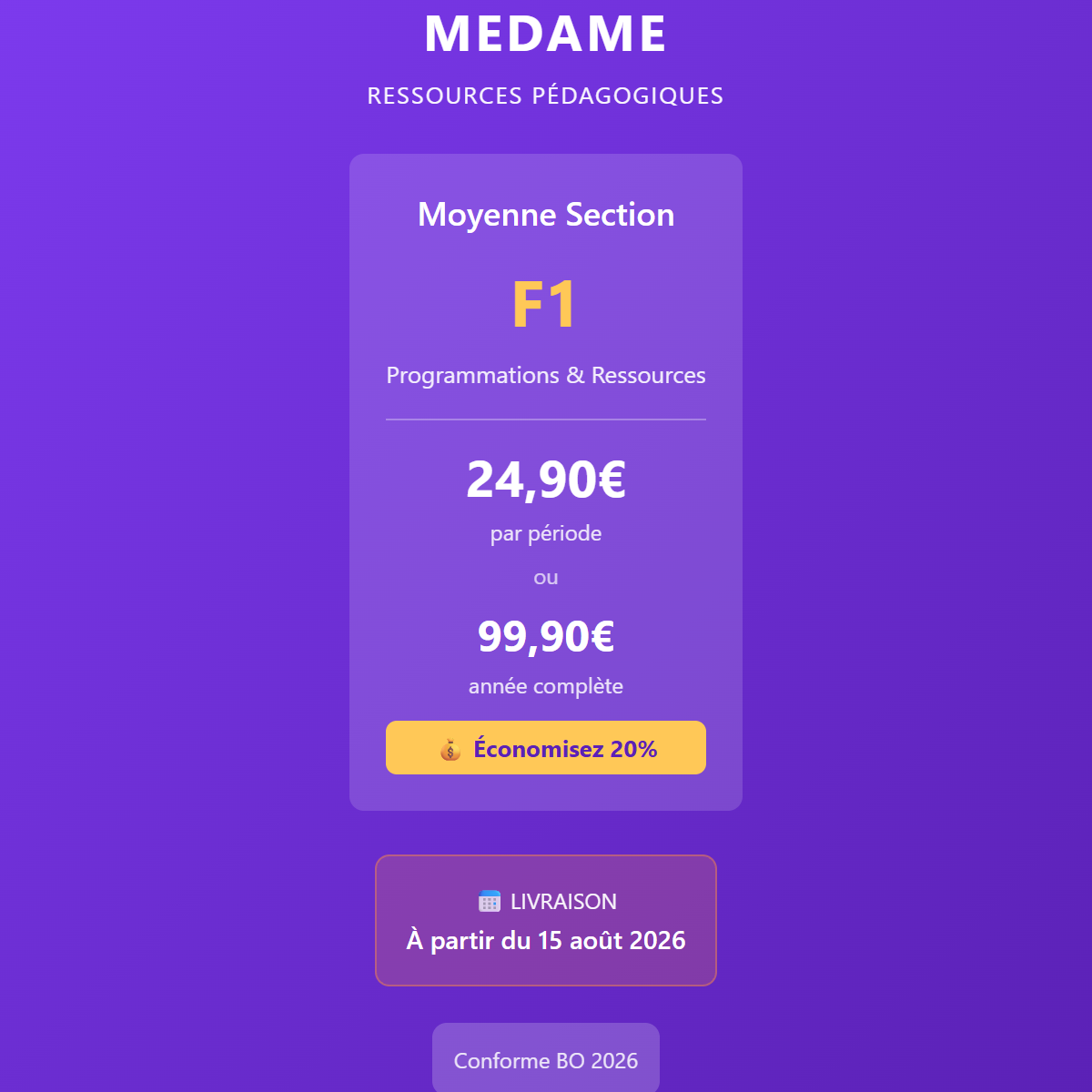 Moyenne Section - F1 - Période 2