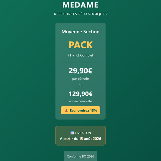 Moyenne Section - PACK - Période 3