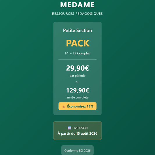 Petite Section - PACK - Année complète