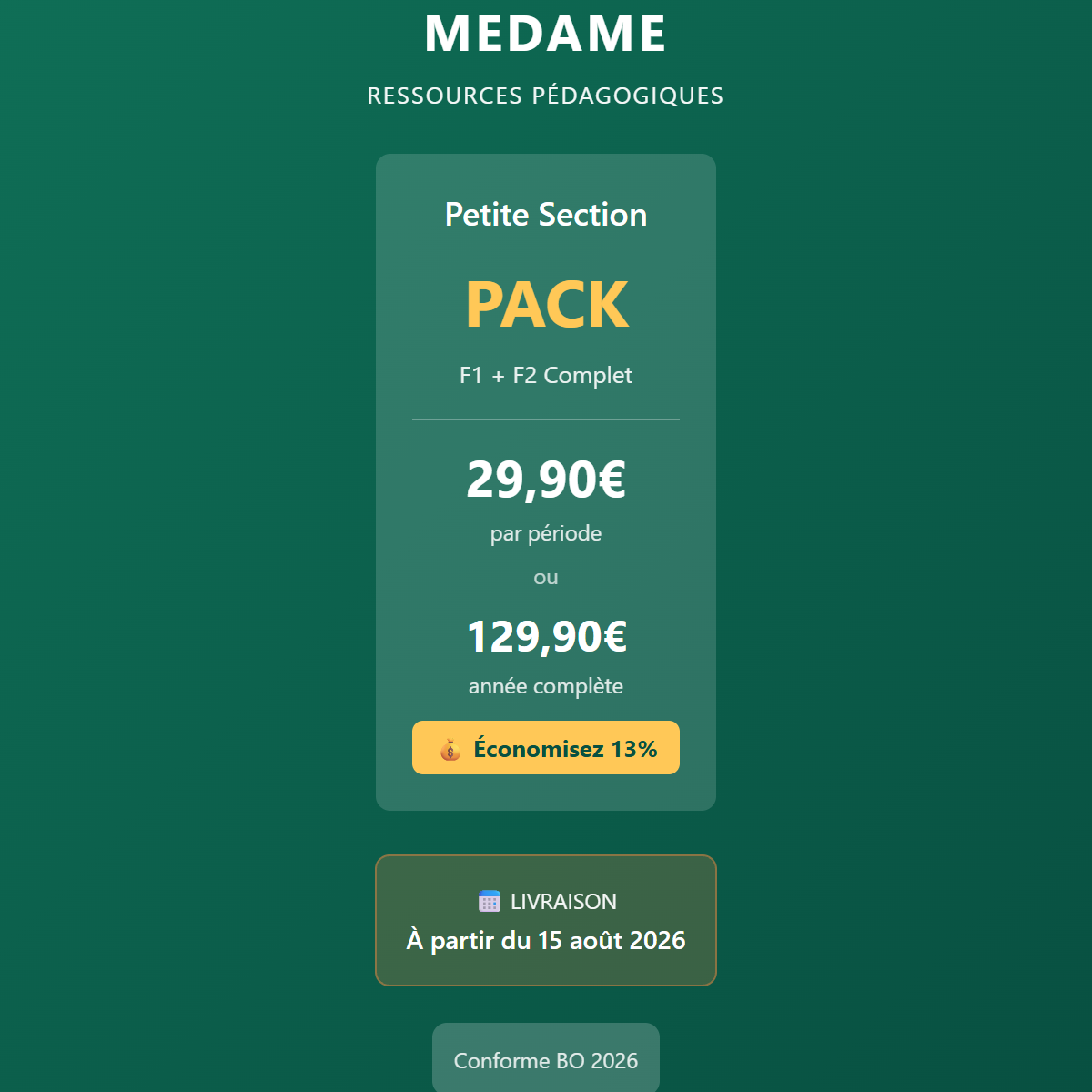 Petite Section - PACK - Période 3