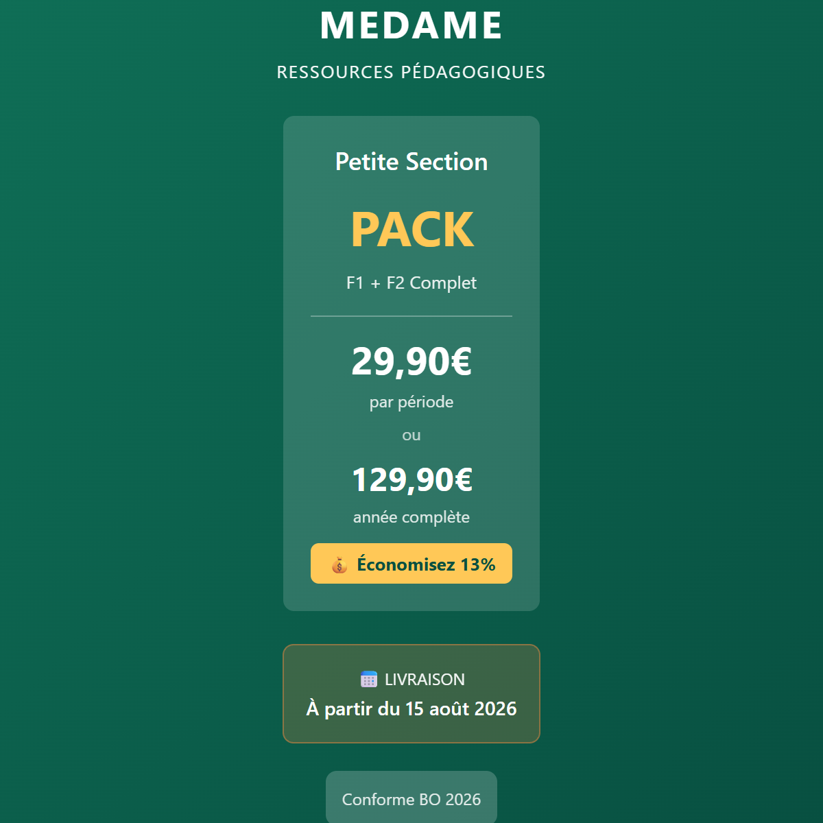 Petite Section - PACK - Période 4