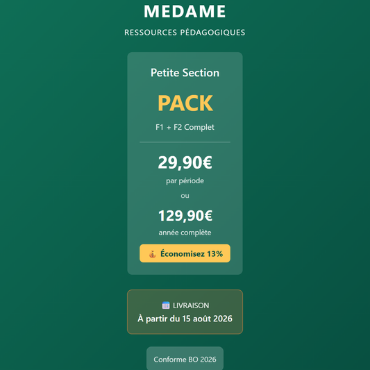 Petite Section - PACK - Période 4