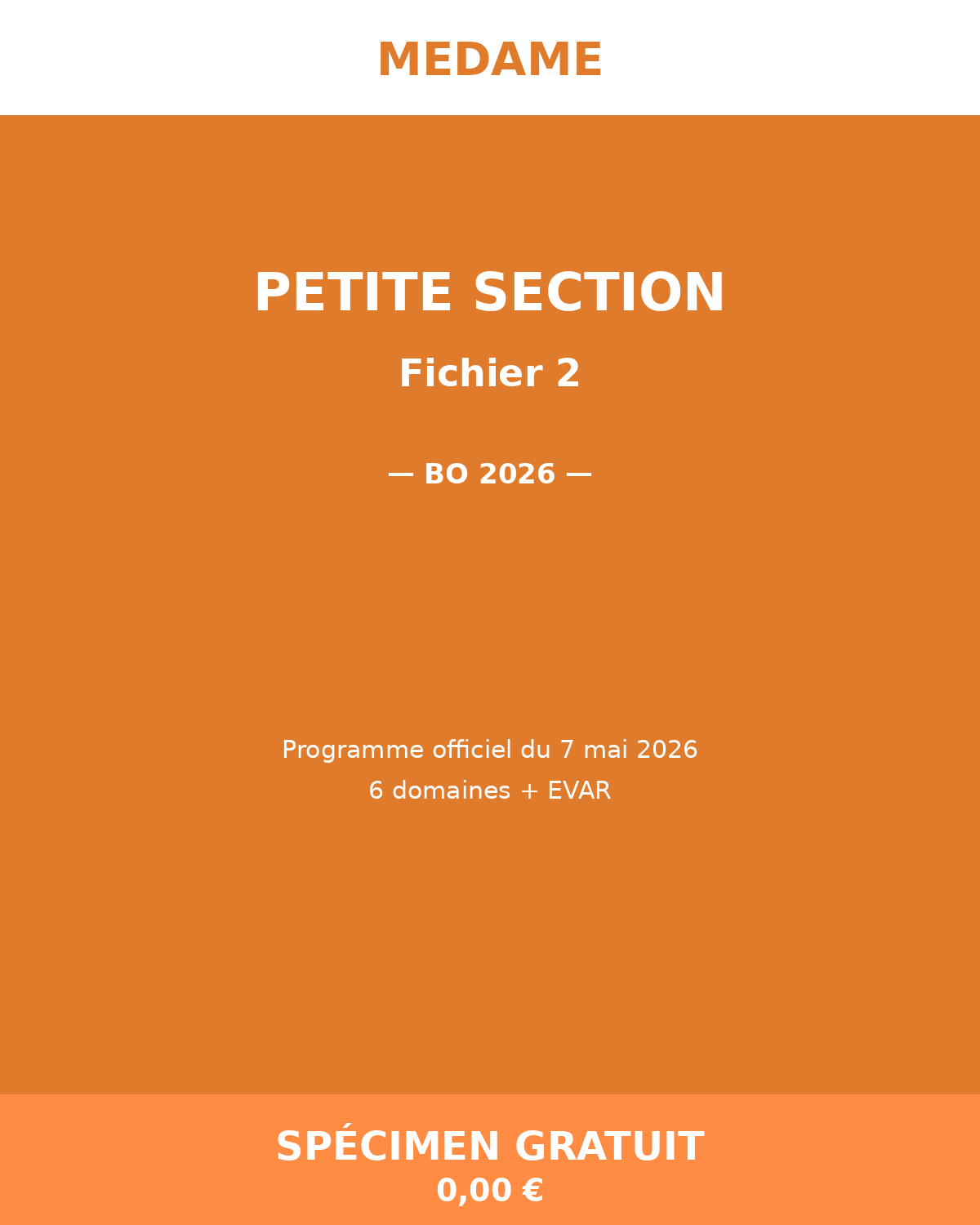 Petite Section — Spécimen gratuit — Fichier 2 — Ateliers Autonomes