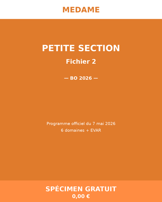 Petite Section — Spécimen gratuit — Fichier 2 — Ateliers Autonomes